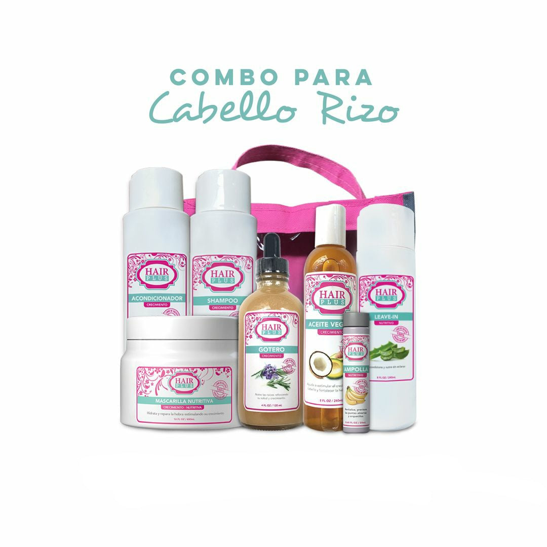 Combo para cabello riso crecimiento e hidratación